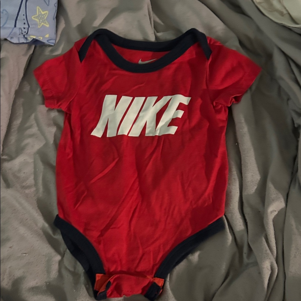Nike Red and Blue Baby Bodysuit